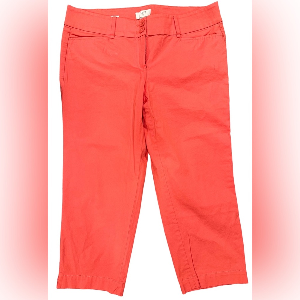 LOFT - Chino Original Crop, Coral, Size 10P